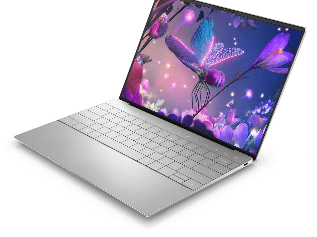 Dell XPS 13 Plus 9320 — angled view showing haptic touchpad