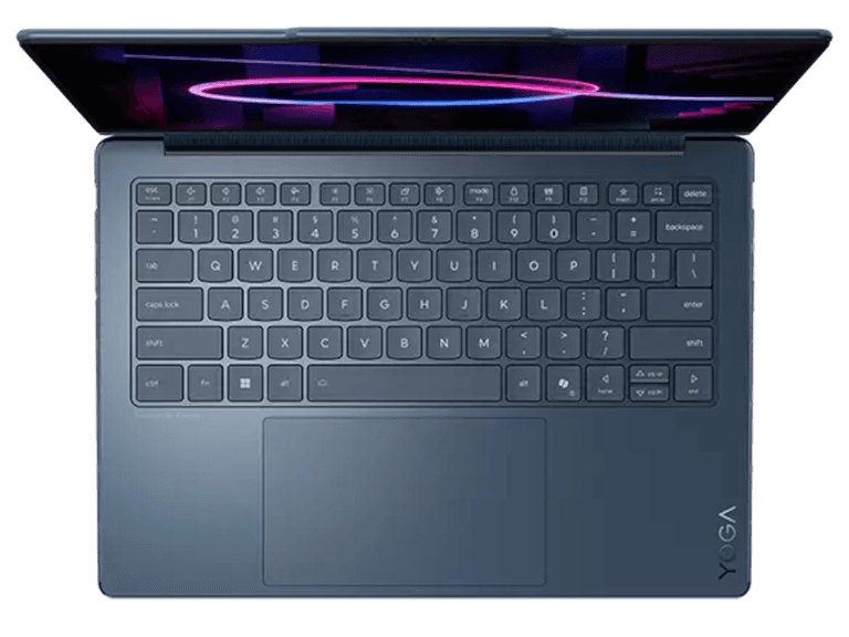 Lenovo Yoga 9 2-in-1 OLED 14 — top-down keyboard view