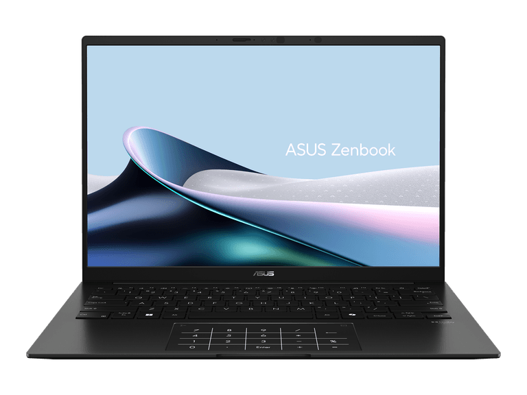 ASUS Zenbook 14 OLED — front open view showing OLED display