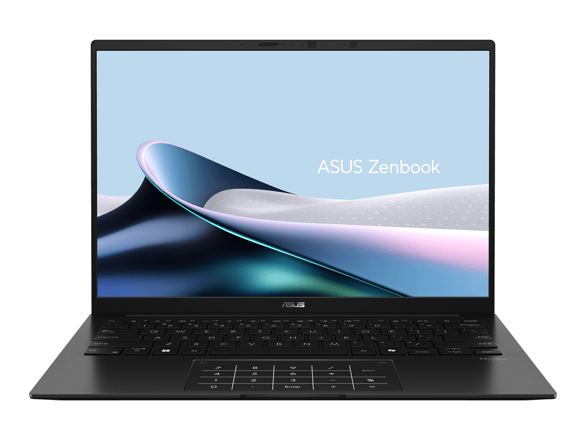 ASUS Zenbook 14 OLED — front open view showing OLED display